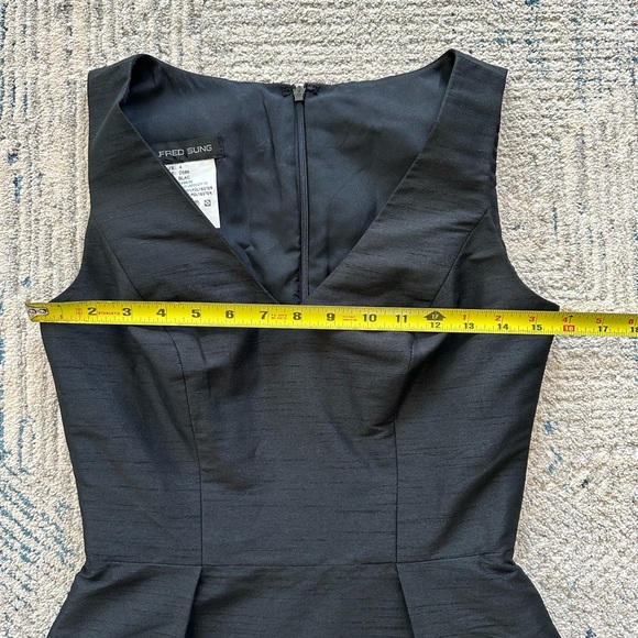 Alfred Sung Black Dupioni Cocktail Dress Size 4 Style D586 - Picture 10 of 12